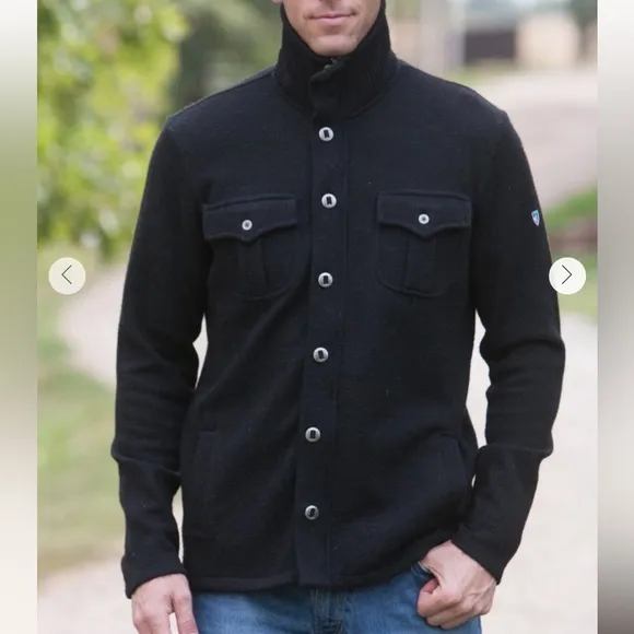 Kuhl Black Spy Merino Wool Sweater Jacket
