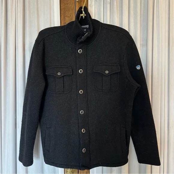 Kuhl Black Spy Merino Wool Sweater Jacket
