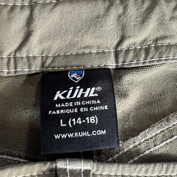 KUHL Pants Boy's Large 14-16 Renegade Cargo Nylon Olive Green Hiking Outdoors
