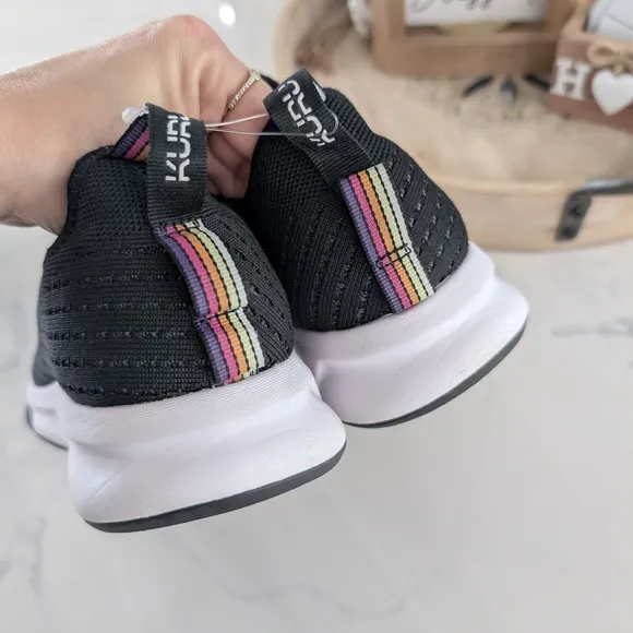 KURU Black and White Slip-On Shoes