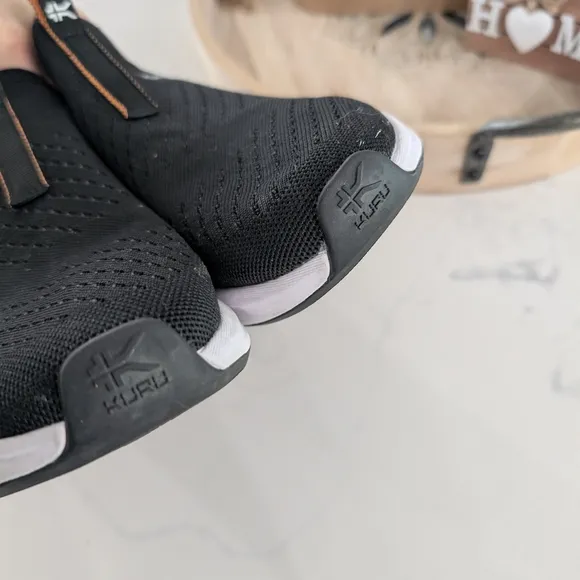 KURU Black and White Slip-On Shoes