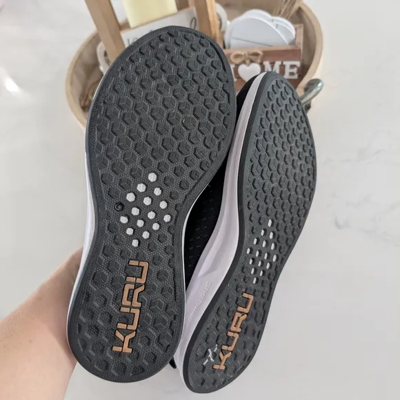 KURU Black and White Slip-On Shoes