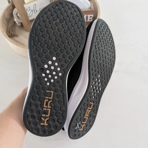 KURU Black and White Slip-On Shoes