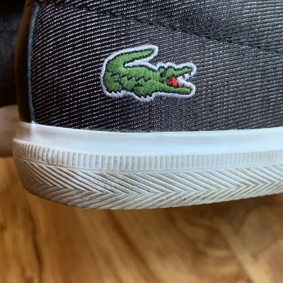 Lacoste Tatalya size 42 EU black slip on sneakers vegan canvas shoes comfy VGUC