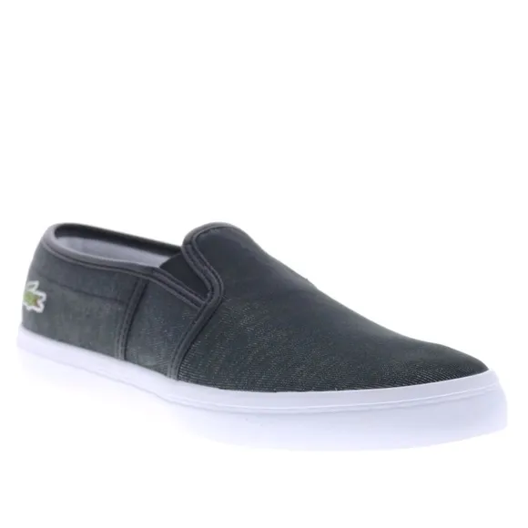 Lacoste Tatalya size 42 EU black slip on sneakers vegan canvas shoes comfy VGUC