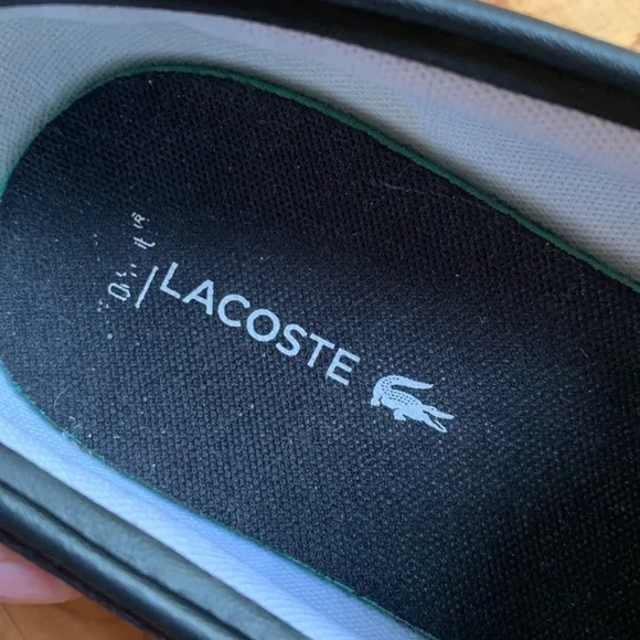 Lacoste Tatalya size 42 EU black slip on sneakers vegan canvas shoes comfy VGUC