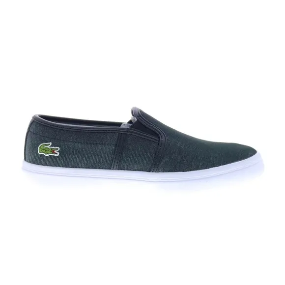 Lacoste Tatalya size 42 EU black slip on sneakers vegan canvas shoes comfy VGUC