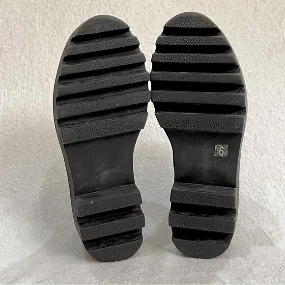 Lamoda Red Heart Black Platform Oxfords Size 6