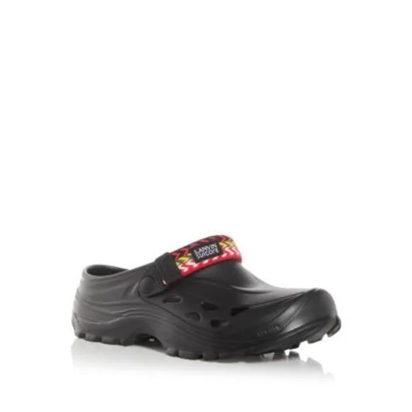 LANVIN Mens Black Strap X Suicoke Mok Curb Laces Toe Slip On Clogs Shoes 11