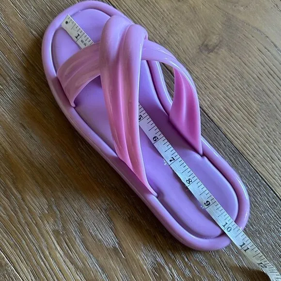LARROUDE  X Melissa Cali Cross-Strap Slides - Lilac