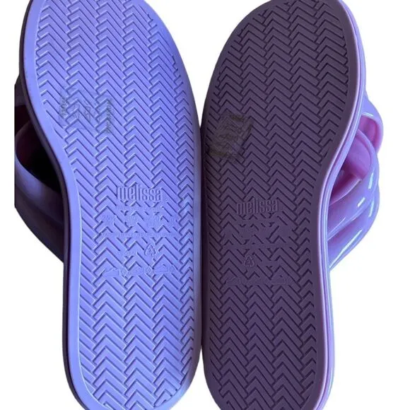 LARROUDE  X Melissa Cali Cross-Strap Slides - Lilac