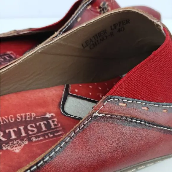 L'Artiste by Spring Step SZ 40/9 Chino Clogs Red NEW