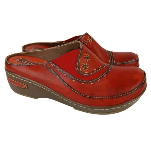 L'Artiste by Spring Step SZ 40/9 Chino Clogs Red NEW