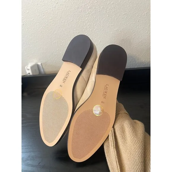 Lauren Ralph Lauren Leather Suede Cream Oxfords Size 11