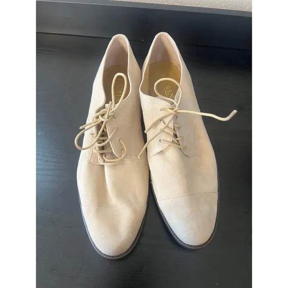 Lauren Ralph Lauren Leather Suede Cream Oxfords Size 11