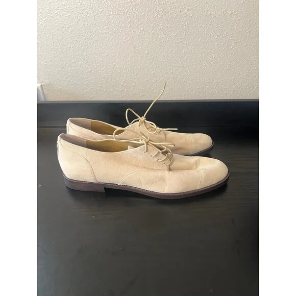 Lauren Ralph Lauren Leather Suede Cream Oxfords Size 11