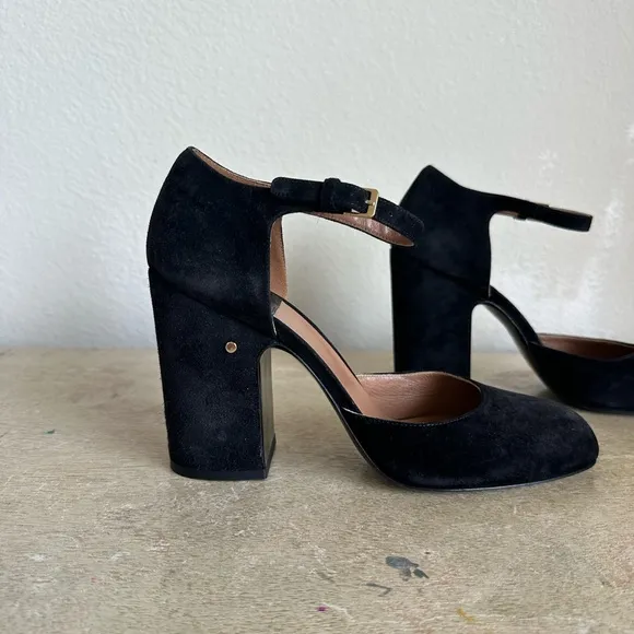 Laurence Dacade Mindy Black Suede Mary Jane Pumps