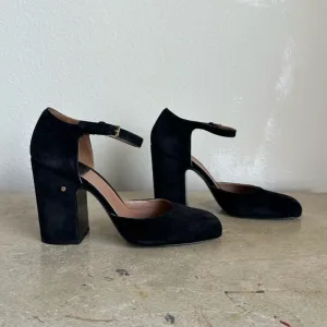 Laurence Dacade Mindy Black Suede Mary Jane Pumps