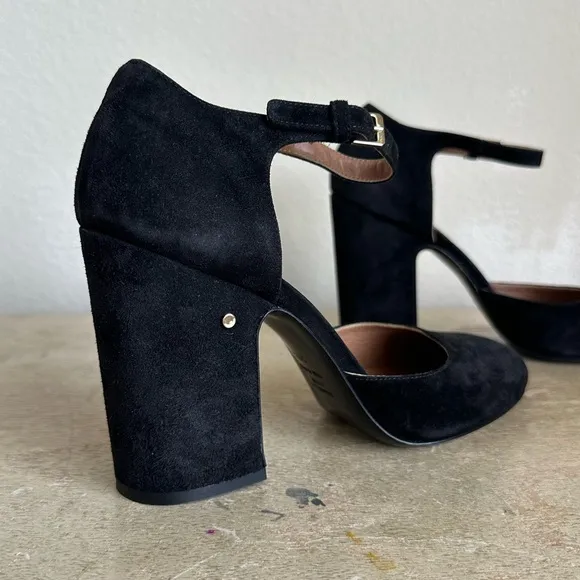 Laurence Dacade Mindy Black Suede Mary Jane Pumps