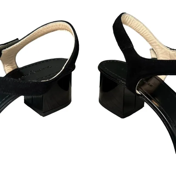 L’autre Chose | Black Open Toe Jeweled Block Heels Size 37