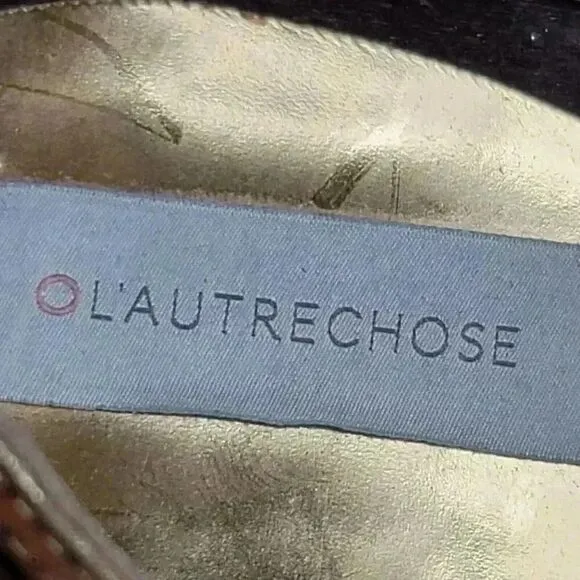 L’autre Chose Gold Leather 5in Platform  Clogs Size 38 /7.5 US Made in Italy