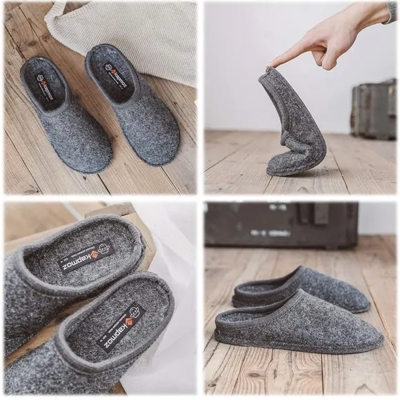 LE KAPMOZ Organic Merino Wool Warm Slip On House Slippers Breathable Clog