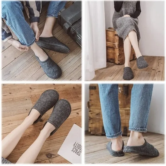 LE KAPMOZ Organic Merino Wool Warm Slip On House Slippers Breathable Clog