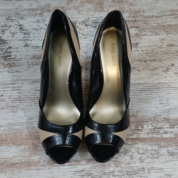 Leather Upper Open Toe Heels