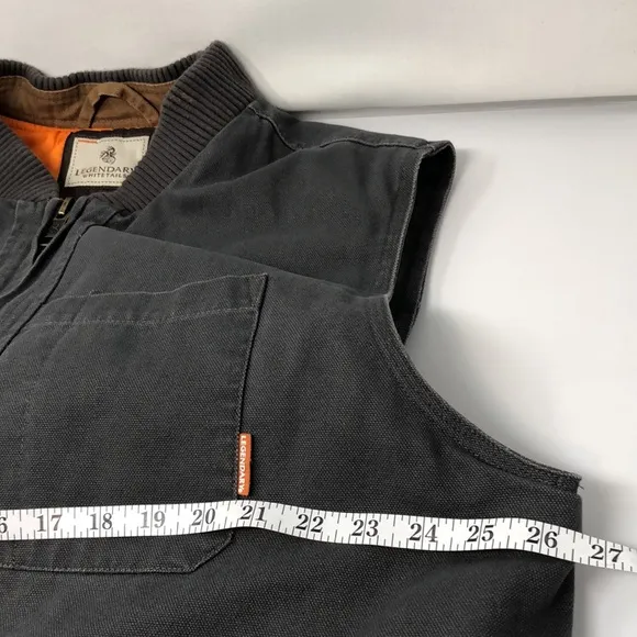 Legendary Whitetails Canvas Cross Trail Workwear Vest Mens XL Tall Charcoal Gray