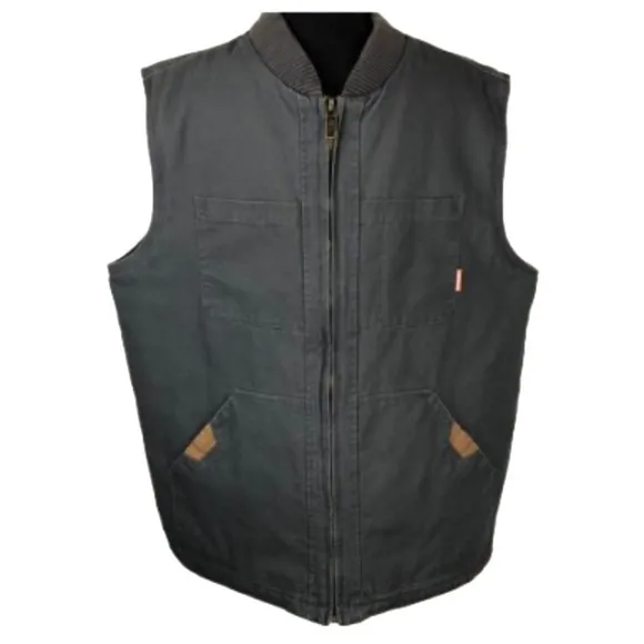 Legendary Whitetails Canvas Cross Trail Workwear Vest Mens XL Tall Charcoal Gray