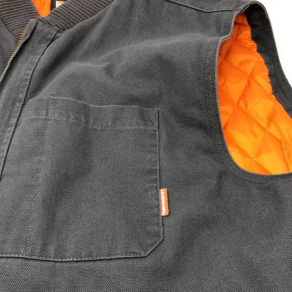 Legendary Whitetails Canvas Cross Trail Workwear Vest Mens XL Tall Charcoal Gray