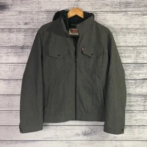 Levi’s Soft Shell Hooded Trucker Jacket Gray Large