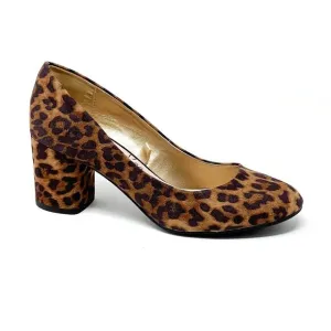 Libby Edelman Jenna Block Heel Pump. Leopard Print. Size 7