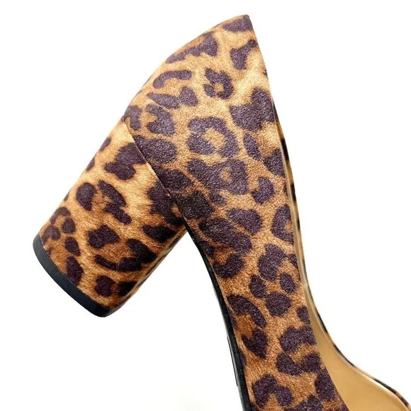 Libby Edelman Jenna Block Heel Pump. Leopard Print. Size 7