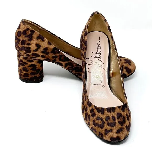 Libby Edelman Jenna Block Heel Pump. Leopard Print. Size 7