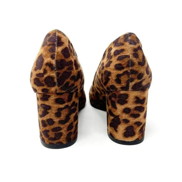 Libby Edelman Jenna Block Heel Pump. Leopard Print. Size 7