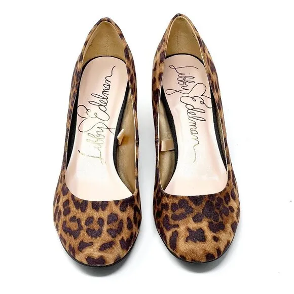 Libby Edelman Jenna Block Heel Pump. Leopard Print. Size 7