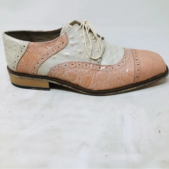 Liberty Fortune Ostrich Pattern Leather Oxfords