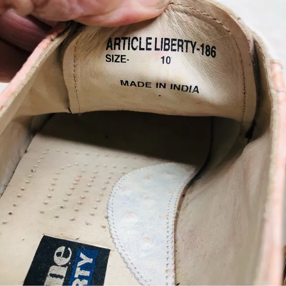 Liberty Fortune Ostrich Pattern Leather Oxfords