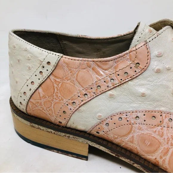 Liberty Fortune Ostrich Pattern Leather Oxfords