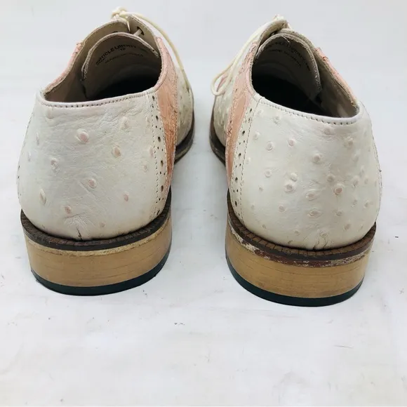 Liberty Fortune Ostrich Pattern Leather Oxfords