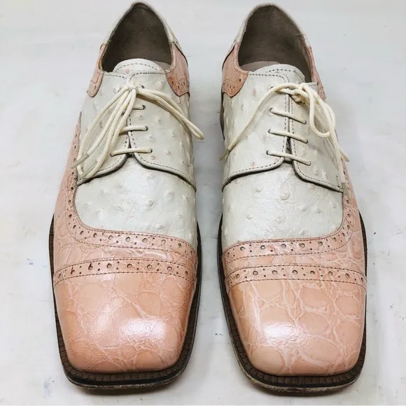 Liberty Fortune Ostrich Pattern Leather Oxfords