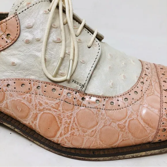 Liberty Fortune Ostrich Pattern Leather Oxfords