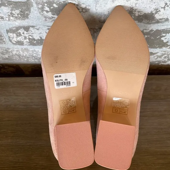 Like New Aldo Pastel Pink Suede Short Block Heels