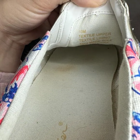 Lilly Pulitzer Julie Mule Party Like A Lobster Womens 10 Slip On Canvas Shoe