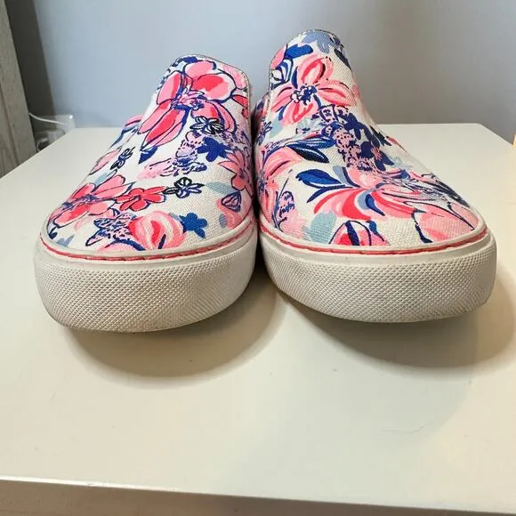 Lilly Pulitzer Julie Mule Party Like A Lobster Womens 10 Slip On Canvas Shoe