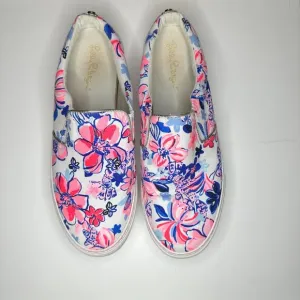Lilly Pulitzer Julie Mule Party Like A Lobster Womens 10 Slip On Canvas Shoe