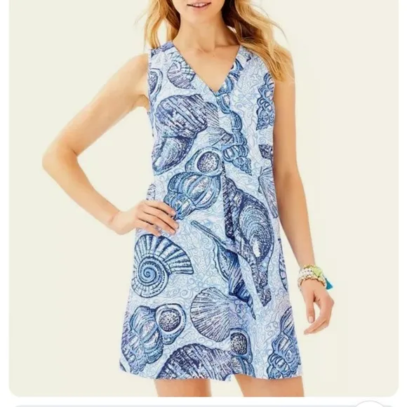 Lilly Pulitzer Mom and Mini Daughter Matching Dresses Blue Peri Stuffed Shells