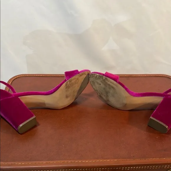 Lilly Pulitzer Women’s 10 Velvet  Pink Fuschia Elegant Ankle Stap Open Toe Heels