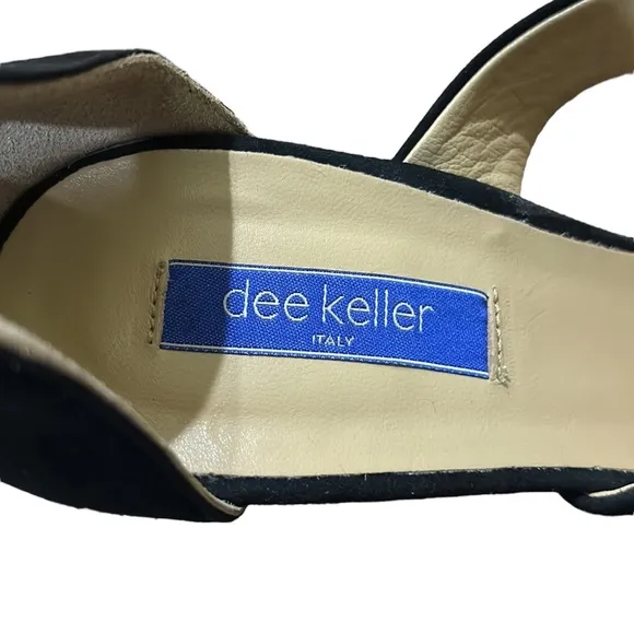 LN Dee Keller Black Suede D’Orsay Strappy Open Toe Stiletto Heels - 38.5 / 7.5